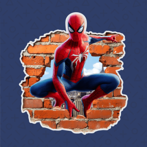 Adesivo Buraco 3D - Homem Aranha Adesivo Vinil   Corte Contorno Depile e Mascara 