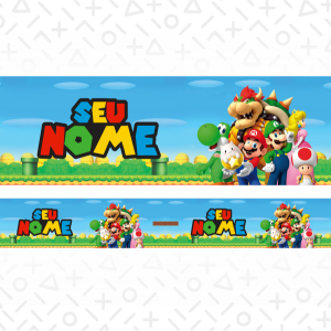 Adesivo Faixa Infantil - Super Mário 100x15cm  Super Mário Adesivo em Vinil  